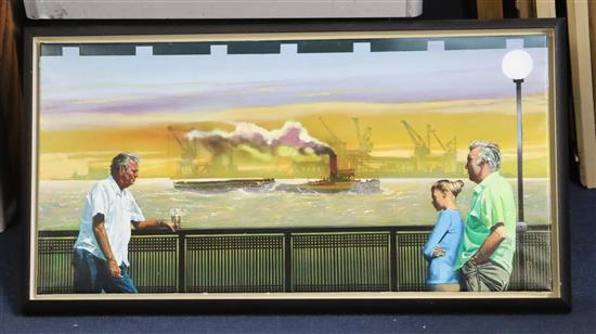 § Mike Francis (1938-) The Lightermen Brothers 15 x 36in.